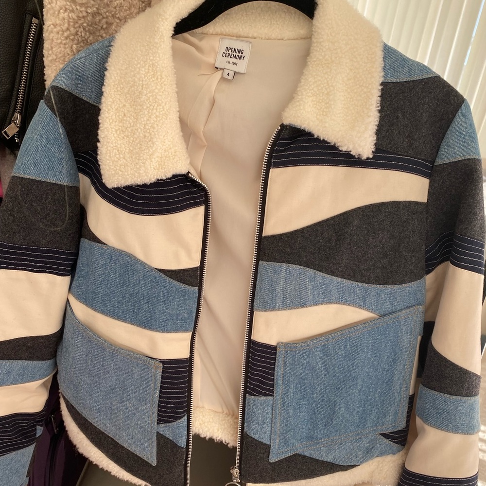 Opening Ceremony Denim Patchwork Jacket